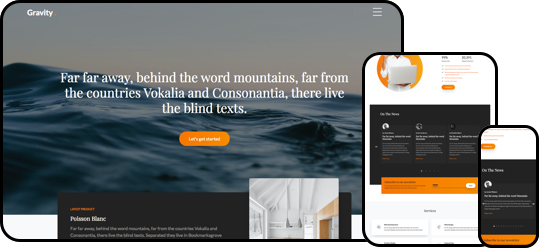 Gravity Free HTMlL5 Bootstrap Template