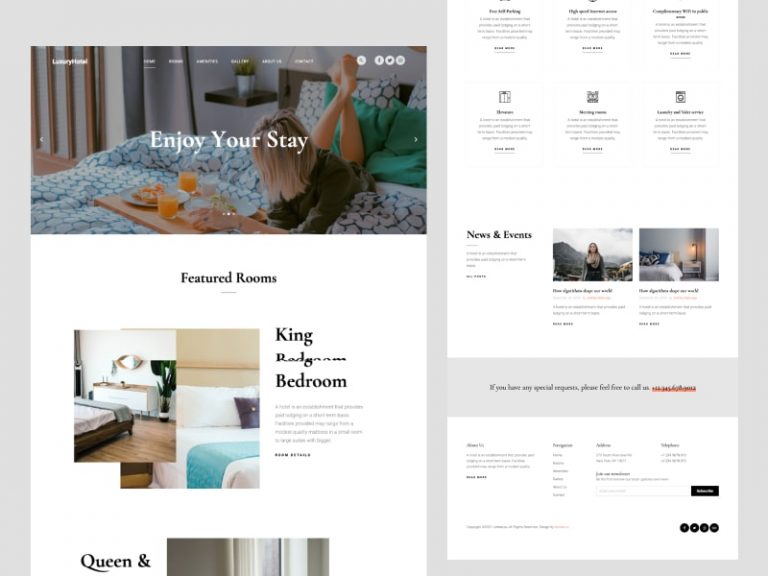 LuxuryHotel: Free Hotel Website Template - Untree