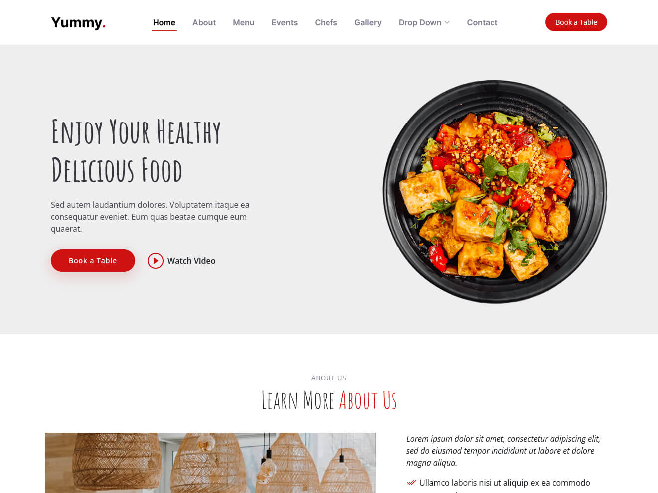 Delicious Free Bootstrap Template For Restaurant Websites Untree