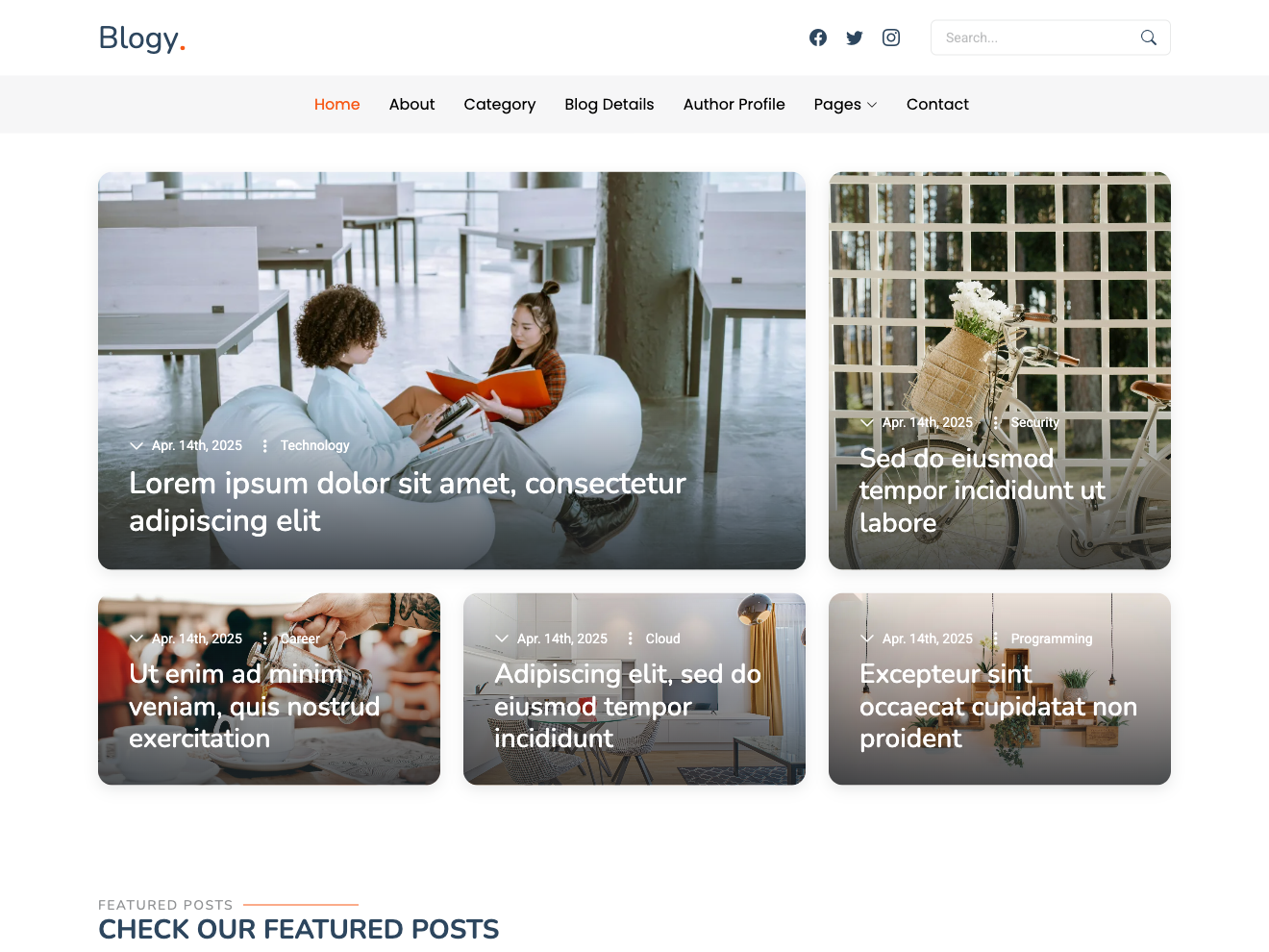 Untree.co - Blogy – Free Bootstrap Blog Template