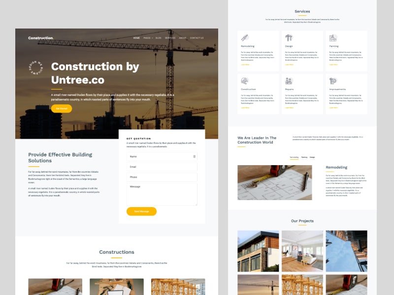 Construction - Free Bootstrap Construction Website Template